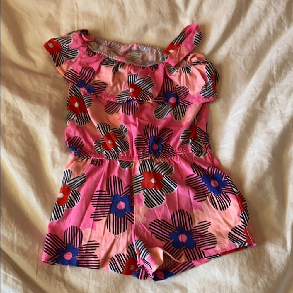 Pink floral romper size 3t